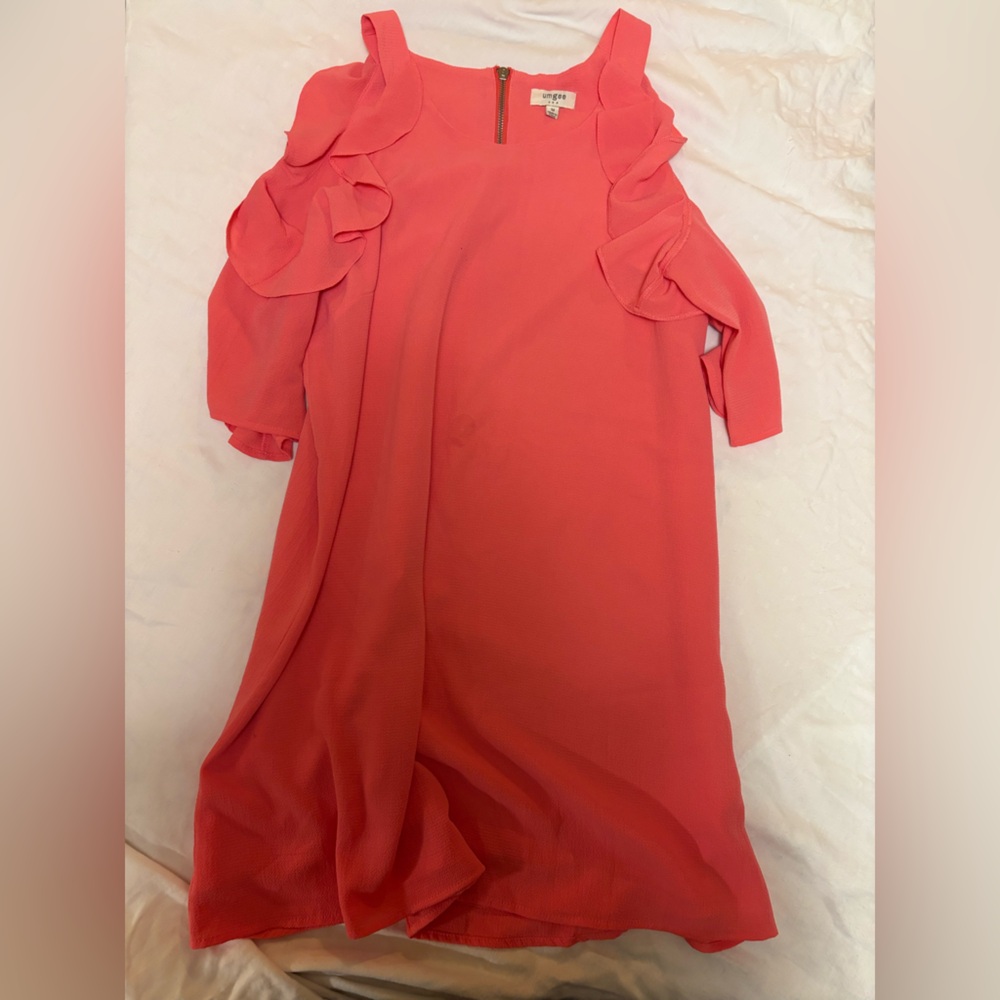 Cold shoulder pink party dress
